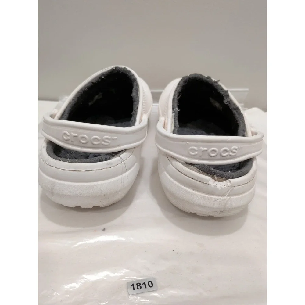 CROCS Classic Lined Clogs Unisex Size US M10 W12 White Grey with Tags